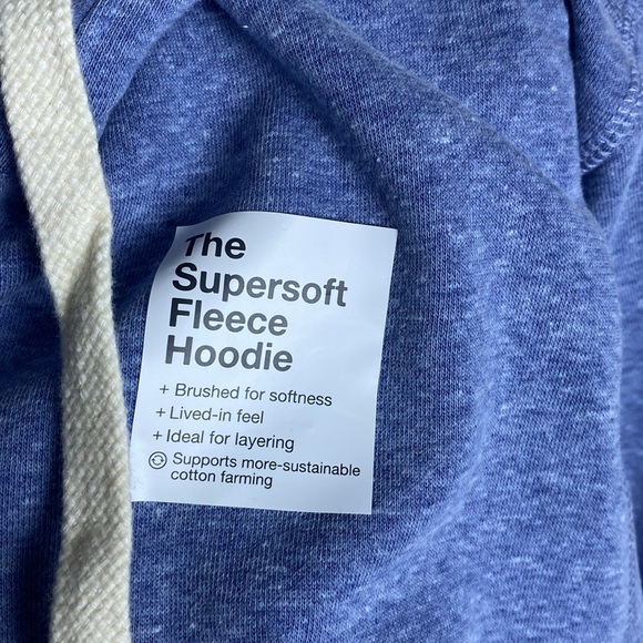 Sonoma Blue Heather Zip Front Super Soft Fleece Hoodie sz L NWT - Picture 2 of 3